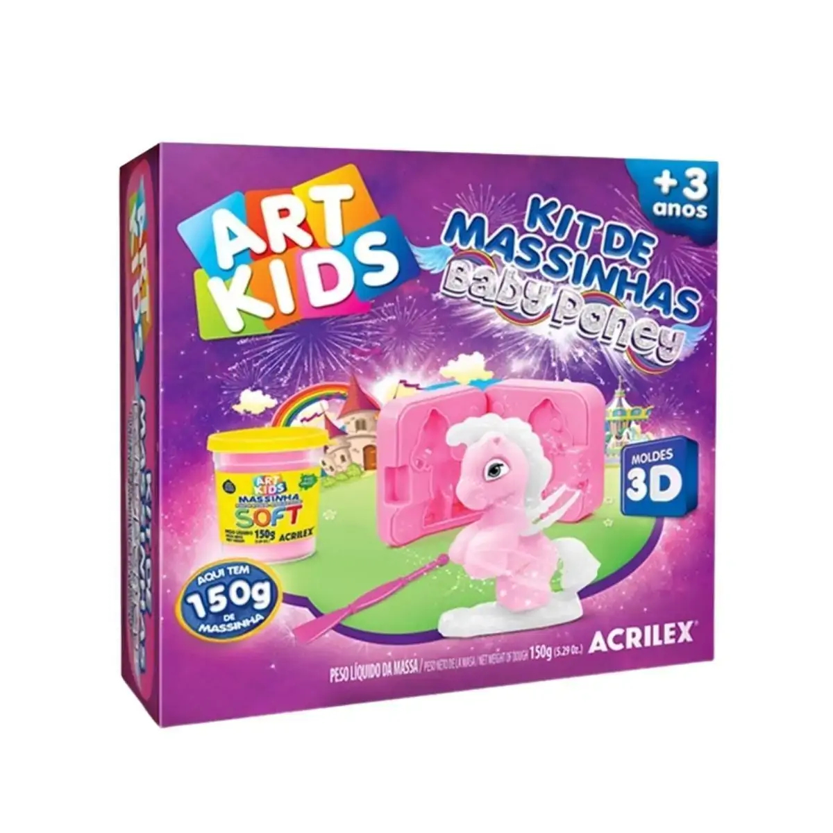 KIT MASSA DE MODELAR 450G BABY PONEY ACRILEX