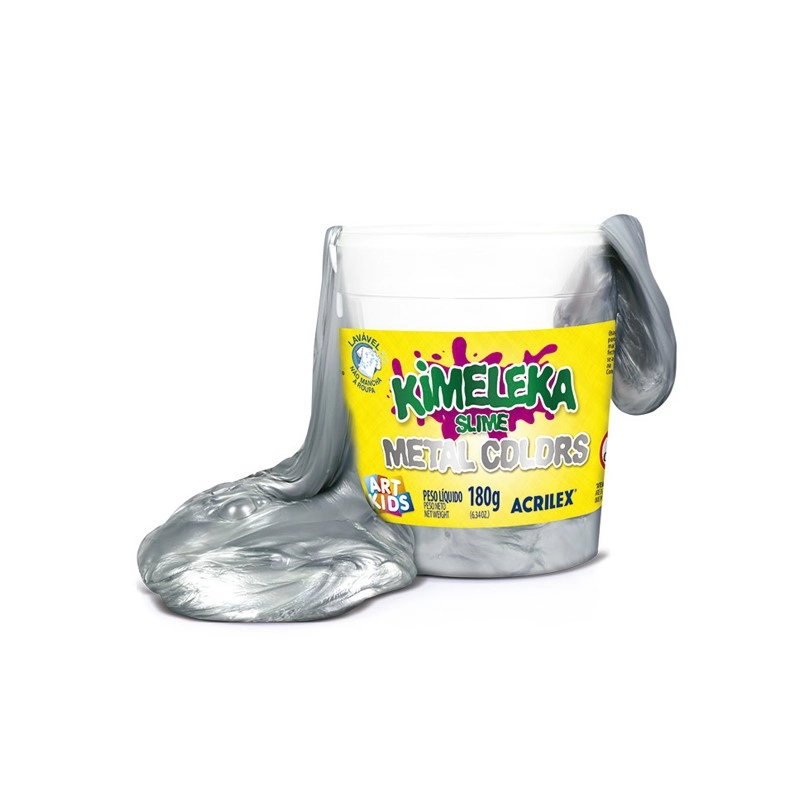 Kimeleka Prata Metãlica Art Kids Acrilex 180g 6un