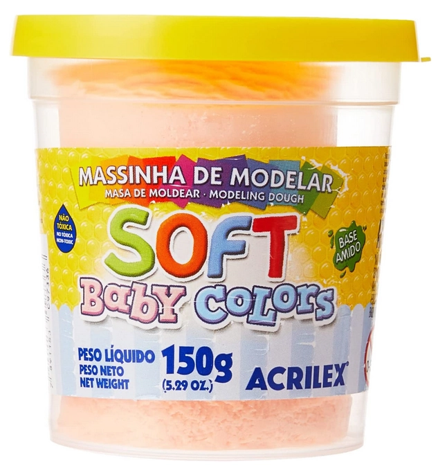 Massa Modelar Soft Art Kids 150g Salmao Bebe