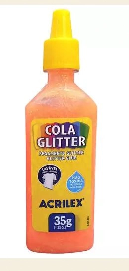 Cola Glitter Laranja 35g Acriliex 105