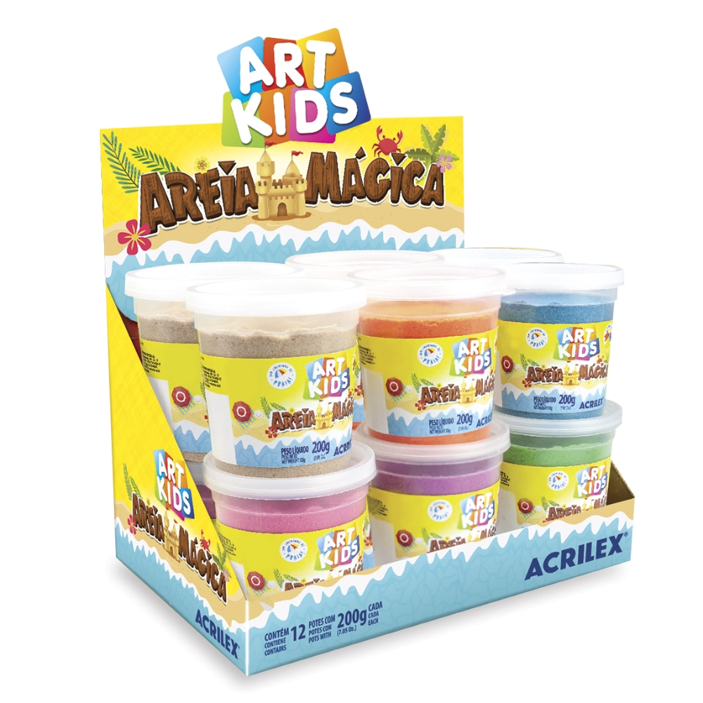 Massa Areia Magica Acrilex Cores Sort