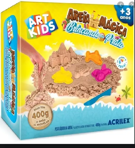 Areia Kit Brincando Praia 800g 05920 Acrilex