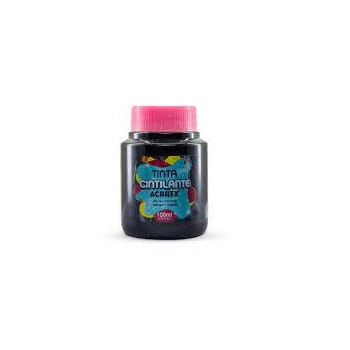 Tinta Cintilante 100ml Preto Acrilex