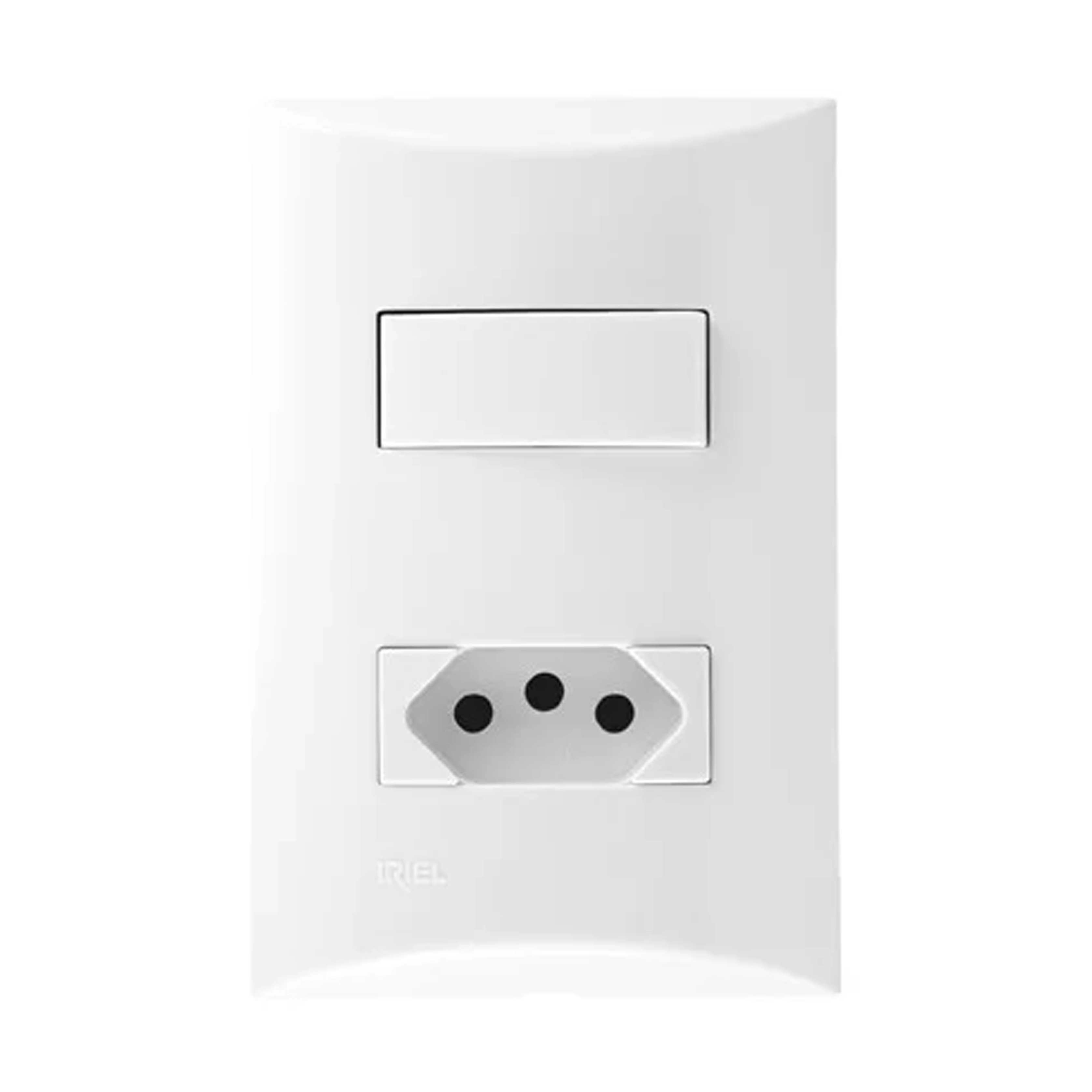 Conjunto de Interruptor de Simples e Tomada 10A Branco Brava! Iriel