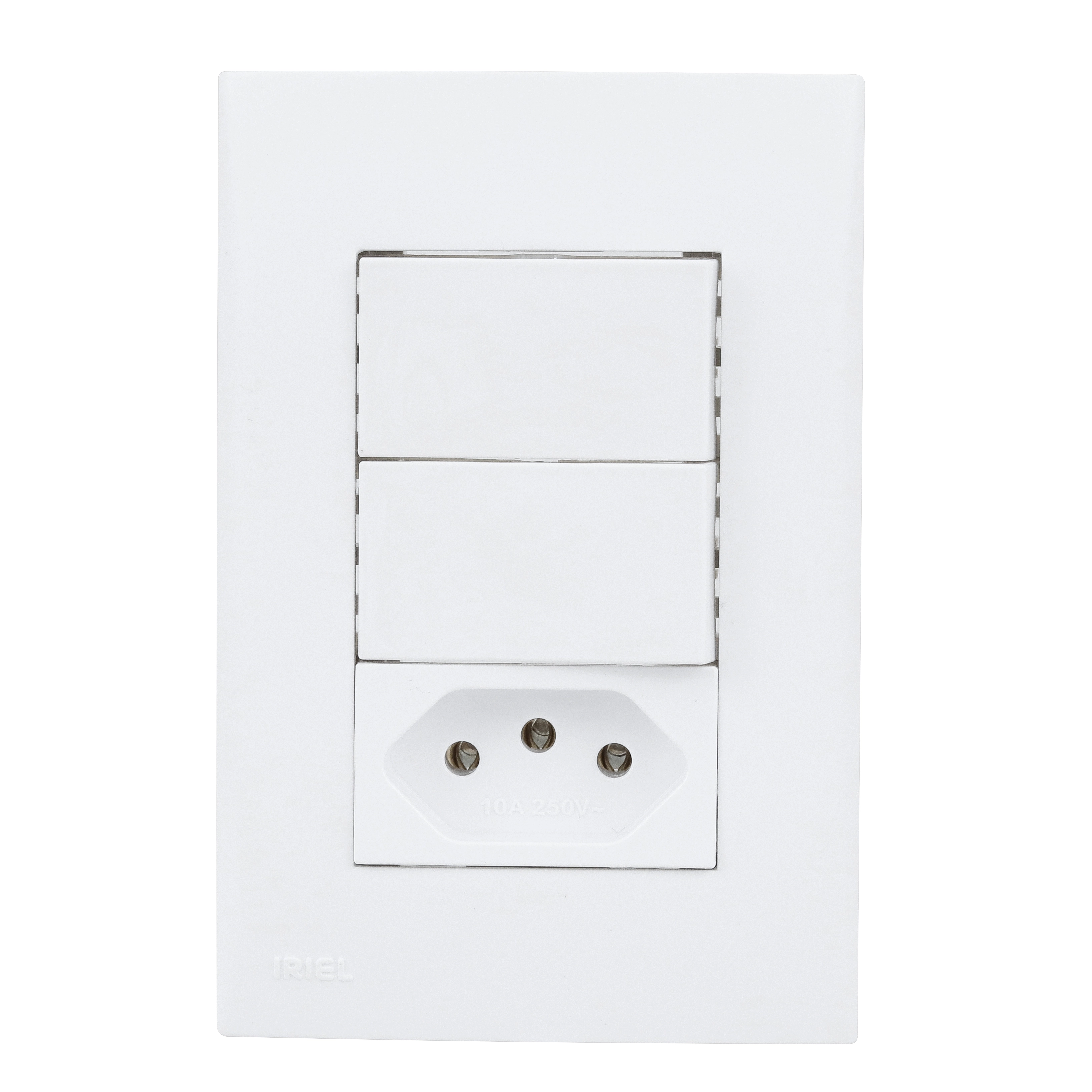 Conjunto de Interruptor Simples e Tomada 10A Branco Impéria Iriel