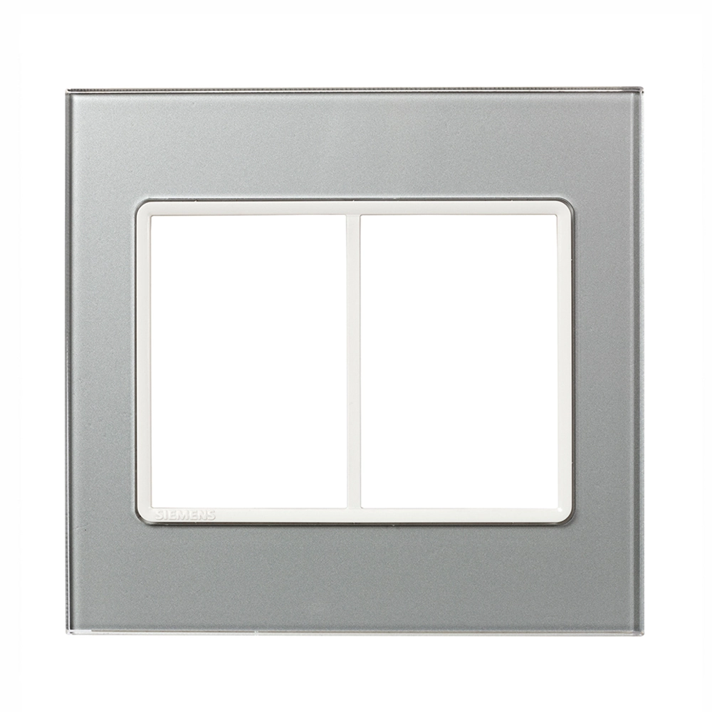 Placa sem suporte 4x4 6Módulos Acrílico Prata Delta mondo Acrylic Siemens
