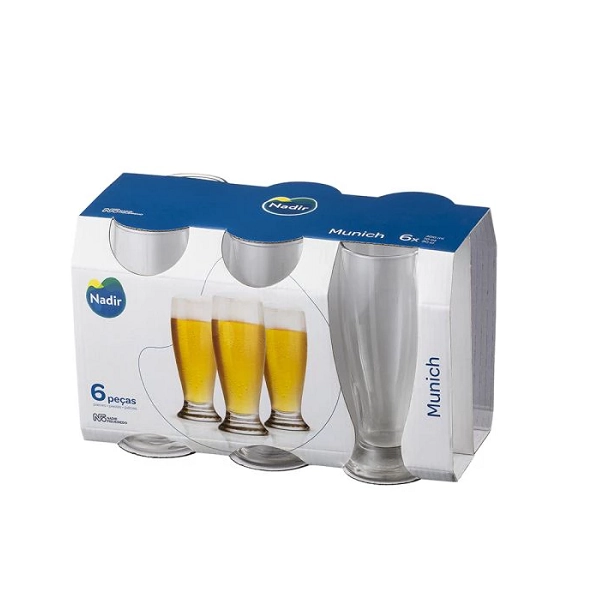Jogo de Copos para Cerveja Nadir Munich 300 ml com 6 peças