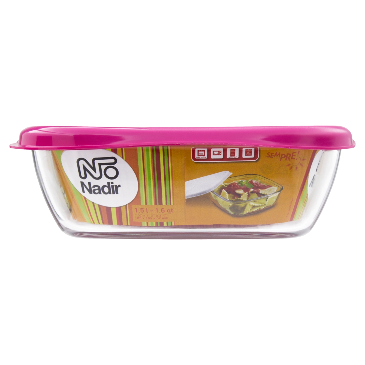 Assadeira Quadrada Com Tampa Rosa 1,5l Sempre