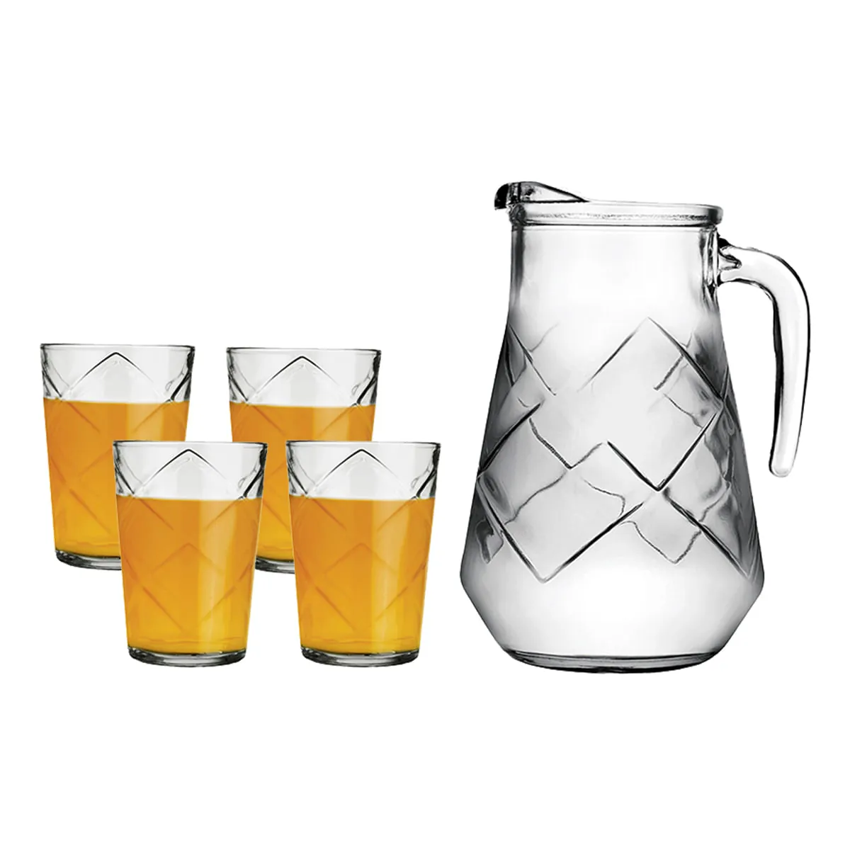 Conjunto Jarra e Copos em Vidro 280ml Nadir Maracatu 5 Peças