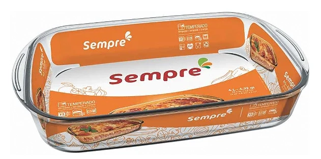 Assadeira Retangular Travessa de Vidro Pode Ir Ao Forno Forma 4L Nadir Sempre