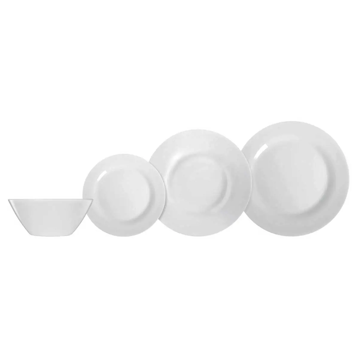 Aparelho de Jantar 16 Peças Vidro Branco Temperado Duralex Opaline Menu