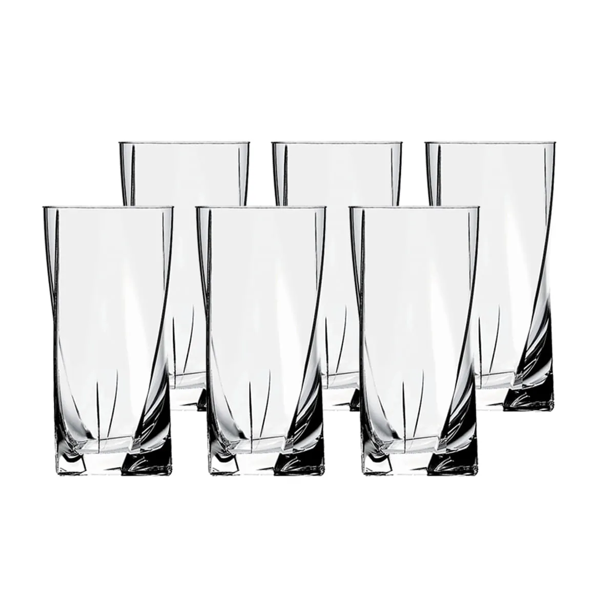 Jogo de Copos em Vidro 400ml Nadir Origami 6 Peças