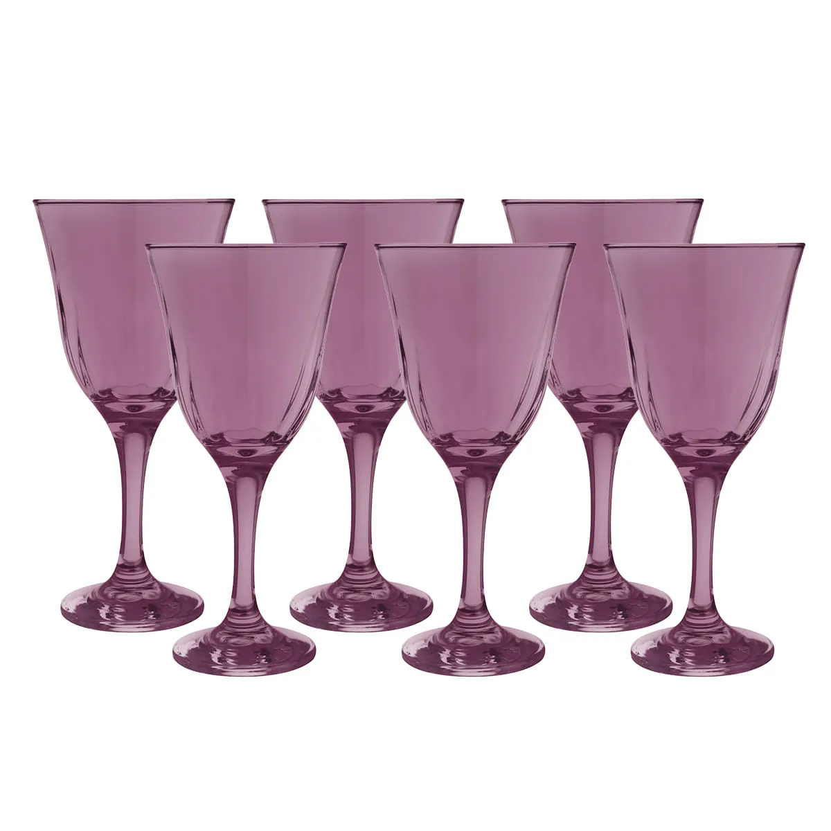 Jogo de Taças para Vinho em Vidro 250ml Roxo Nadir Lírio 6 Peças
