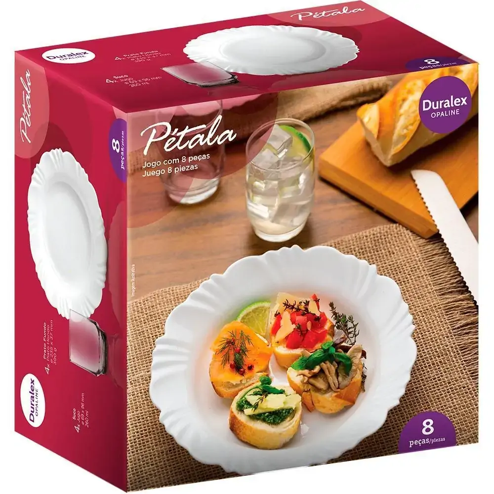 Aparelho de Jantar Duralex Pétala 8 Peças