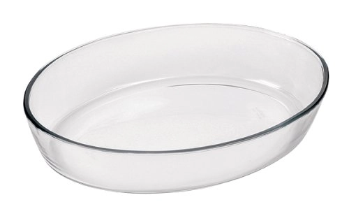 Assadeira Travessa Forma Média de Vidro Temperado Oval 2,4 L Marinex