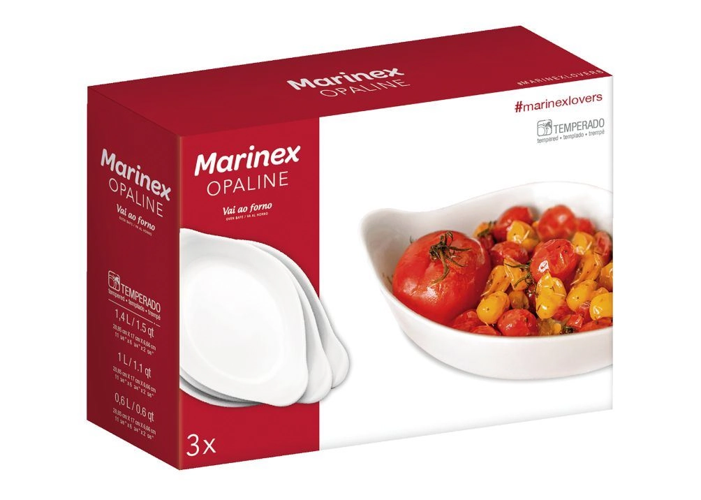 Travessas De Vidro Opaline Conjunto Com 3 Peças