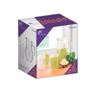 Conjunto de Jarra e Copo SM com 5 peças