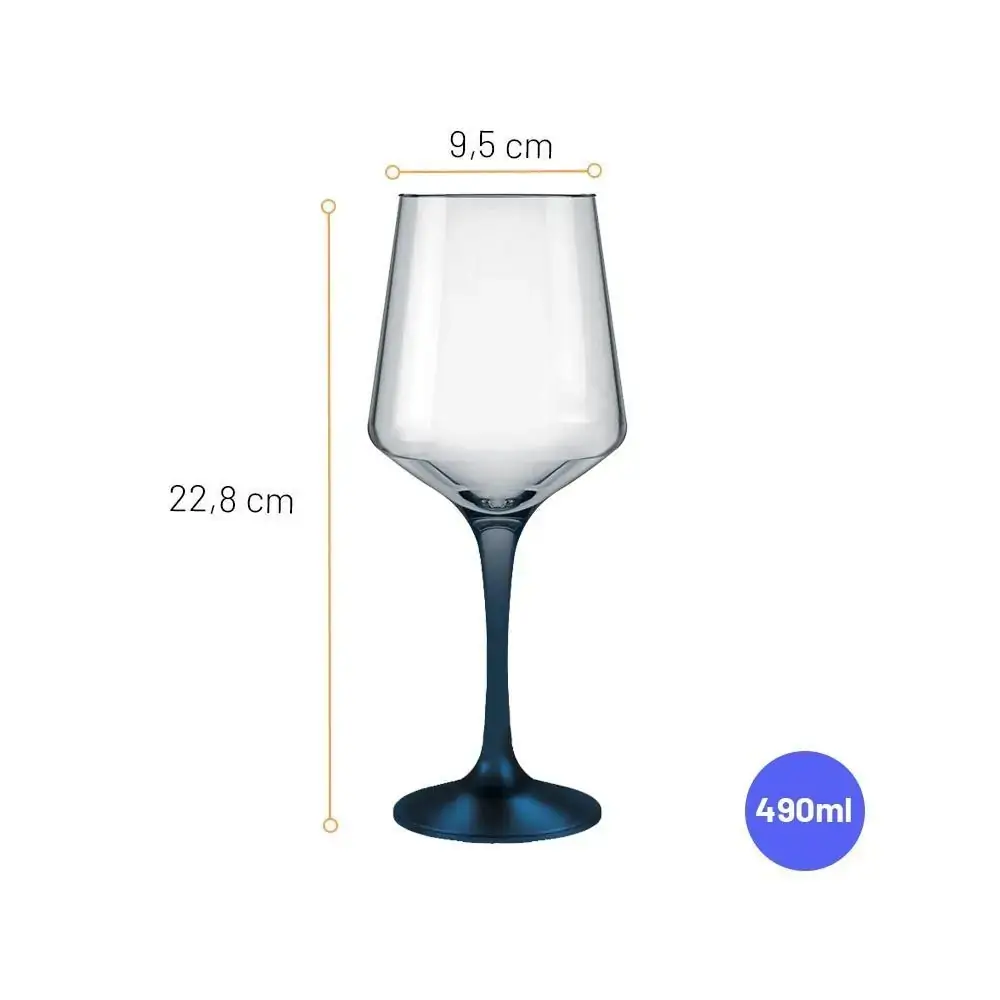 Taça Nadir Brunello Futurista Azul 490ml