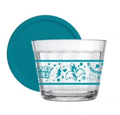 Tigela Allmix 350ml Azul Looney Tunes C/ Tampa