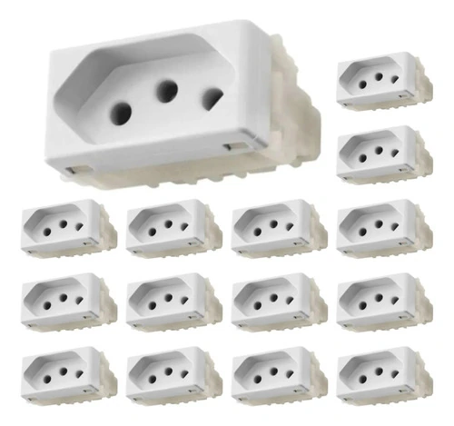 Kit 15 Módulos Tomada 2p+t 20a/250v Liz Branca Tramontina Branco