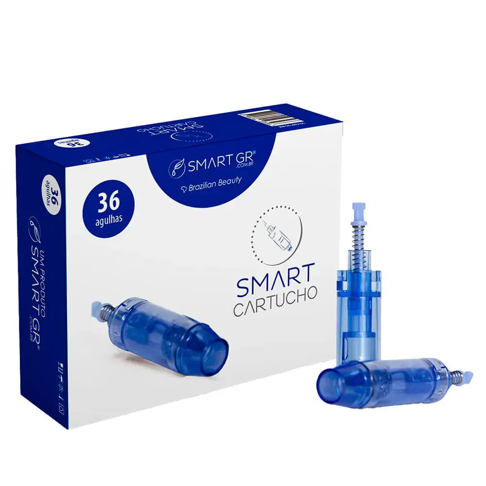 Cartucho Derma Pen Azul Padrão MTS 36 Agulhas 10 Unidades - Smart GR - Cartucho Derma Pen Azul Padrã