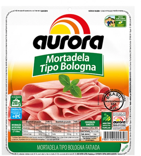 Mortadela Bologna Suave Fatiada AURORA 200g