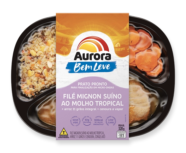 Pas Prato Pronto Aurora 320g File Mig Suino/arroz/cen Cong