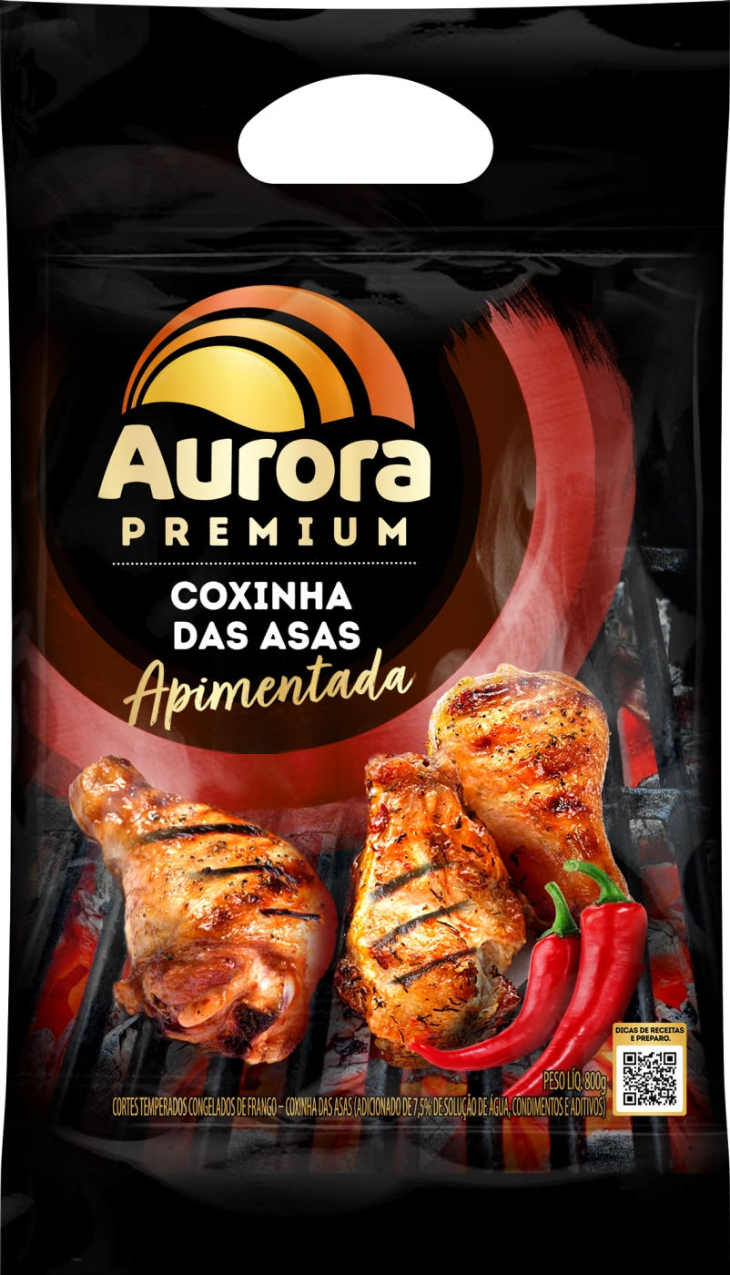 Cortes Frango Aurora Premium Coxinha Asa Apimentada 800g