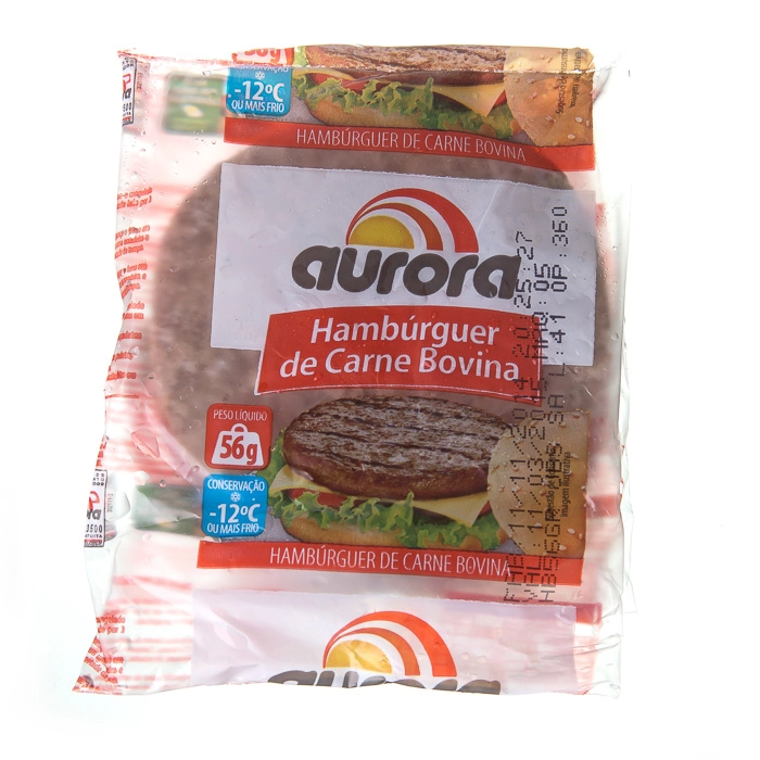 Hambúrguer de Carne Bovina Aurora Pacote 56G