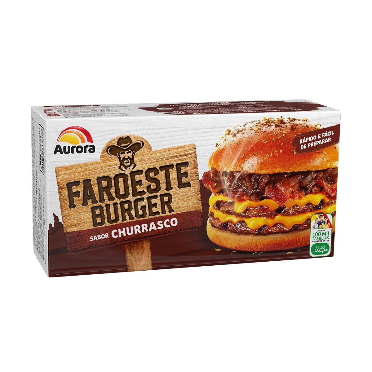 Hamburguer Faroeste Sabor Churrasco Aurora 672g