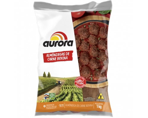 Pas Almondegas Aurora 1kg Carne Bovina