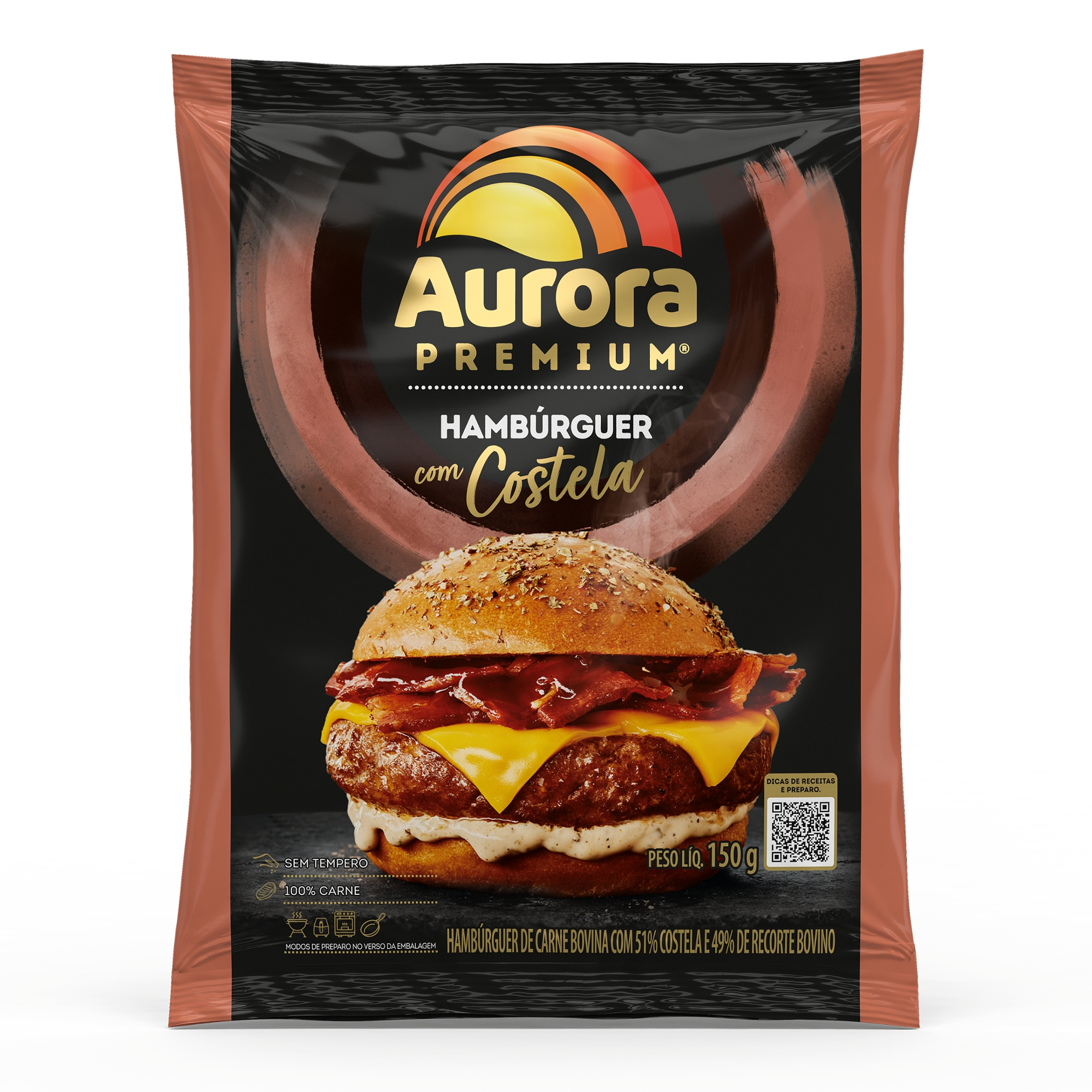 Hamburguer De Costela Aurora 150g Premium