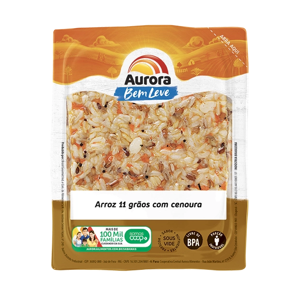 Arroz 11 Grãos Com Cenoura Bem Leve Aurora 110g