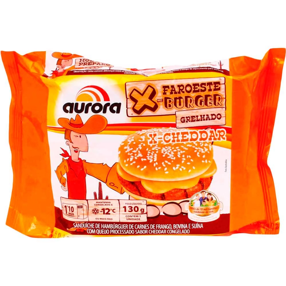 Sanduíche Faroeste X Cheddar Aurora 130g