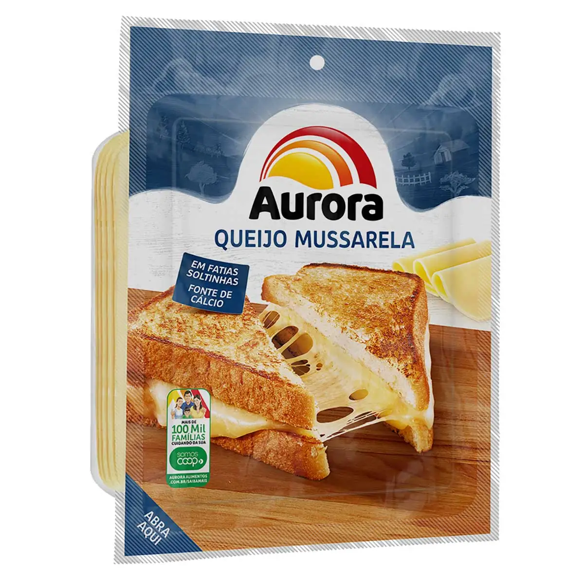 Queijo Mussarela Aurora Fatiado