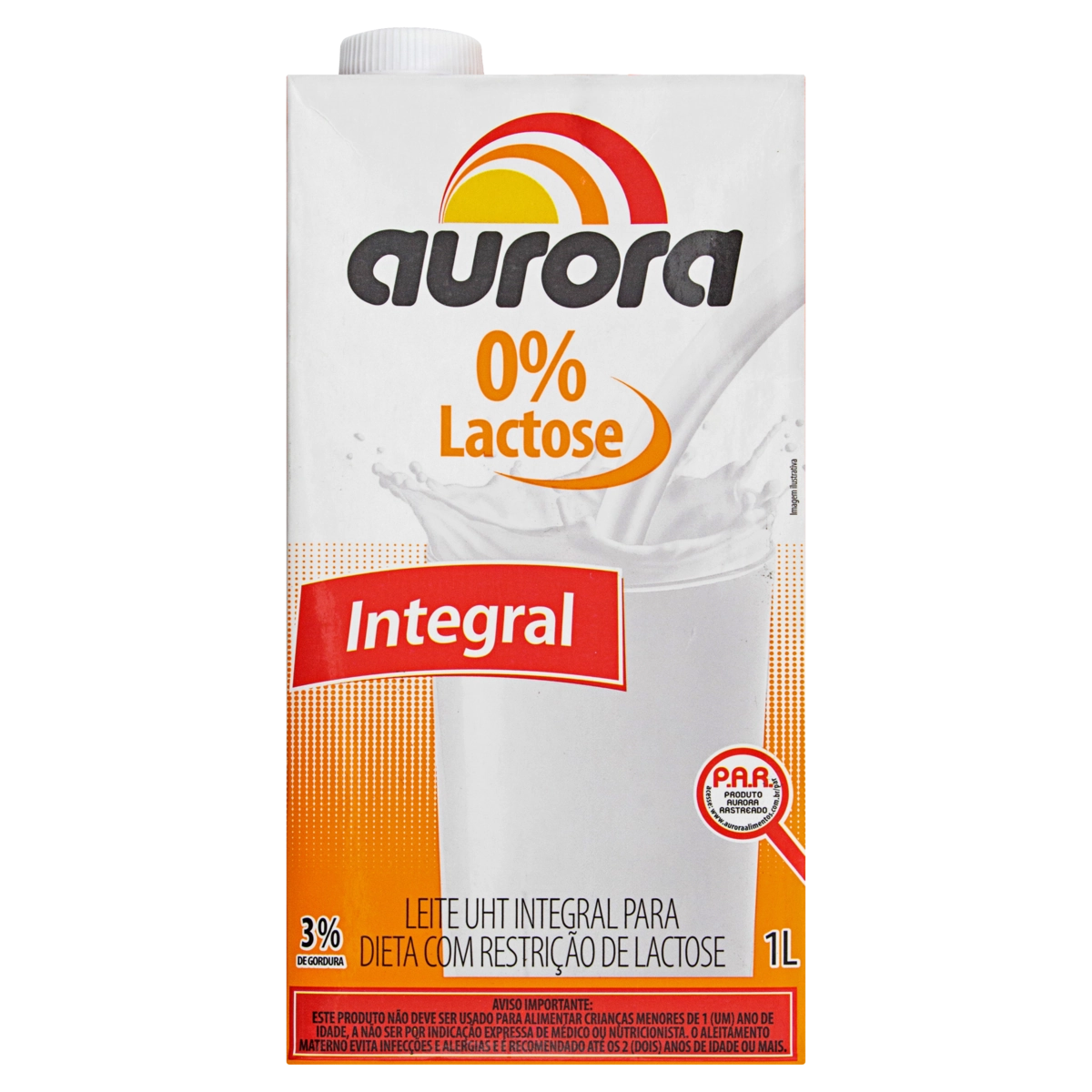Leite Uht Integral Zero Lactose Aurora Caixa 1l
