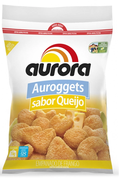 Frango Empanado Auroggets Sabor Queijo Aurora 1Kg