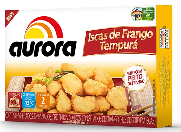 Empanado de Frango Tempurá em Iscas Aurora Caixa 300g