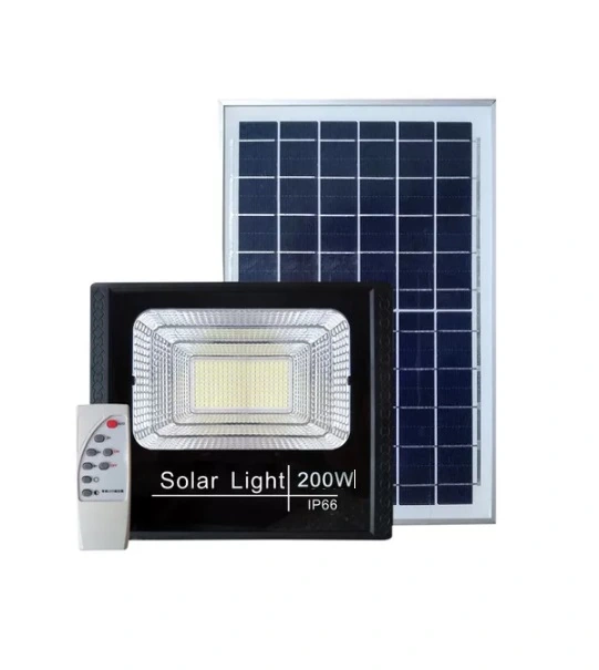 Refletor Solar 200w Led 6000k Placa Solar E Controle Remoto
