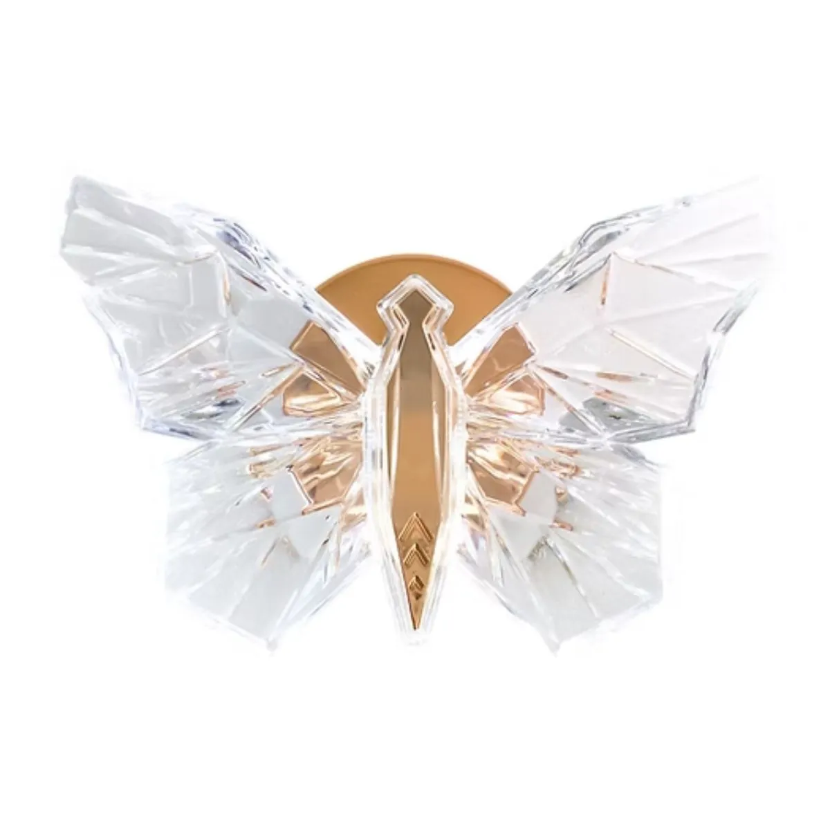 Arandela Borboleta Dourada Led 4w 3 Cores 3000k 4000k 6500k Interna Design Luxo Metal E Acrílico Bivolt