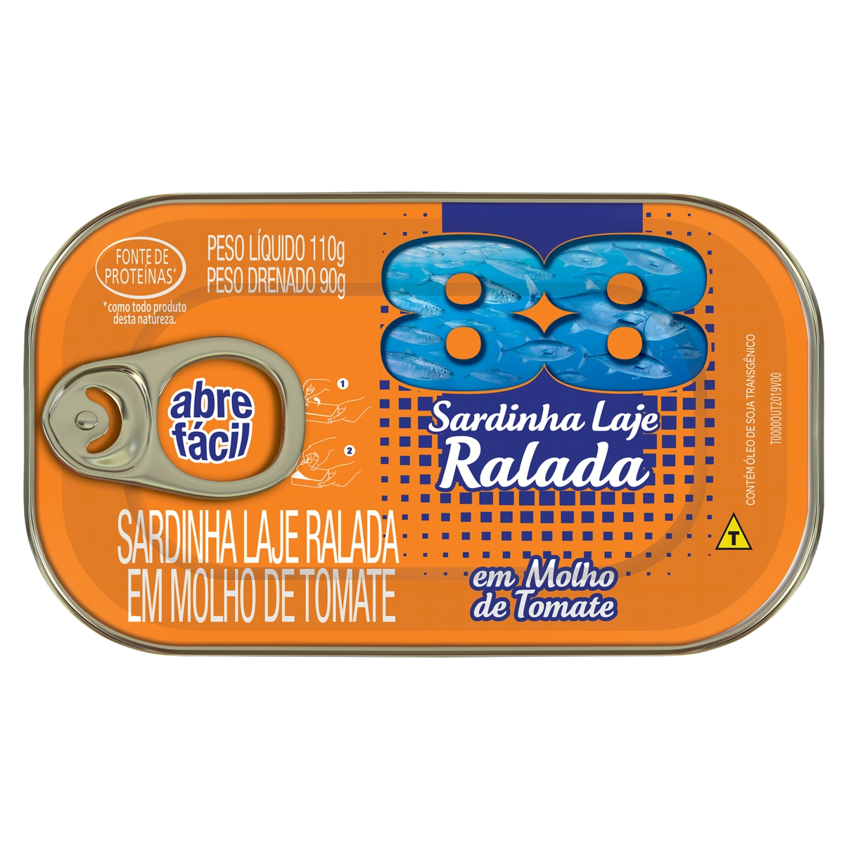 Sardinha Laje Ralada Ao Molho De Tomate 88 Lata 90g