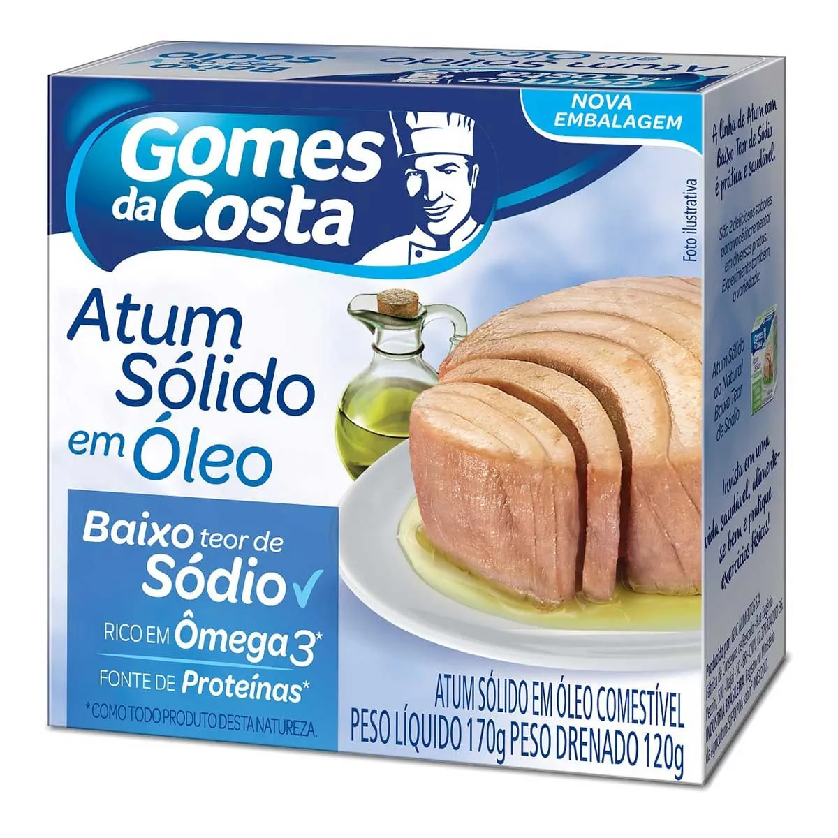 Atum Sólido em Óleo GOMES DA COSTA Baixo Sódio 170g