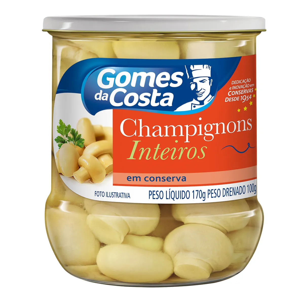 Cogumelo Champignon Inteiro Em Conserva Gomes Da Costa Vidro 100g