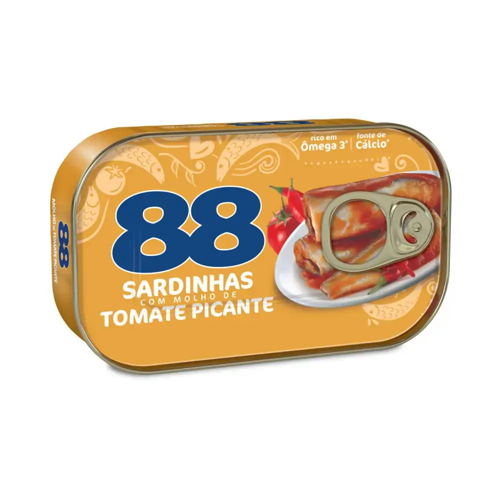 Sardinha Ao Molho De Tomate Picante 88 Lata 75g