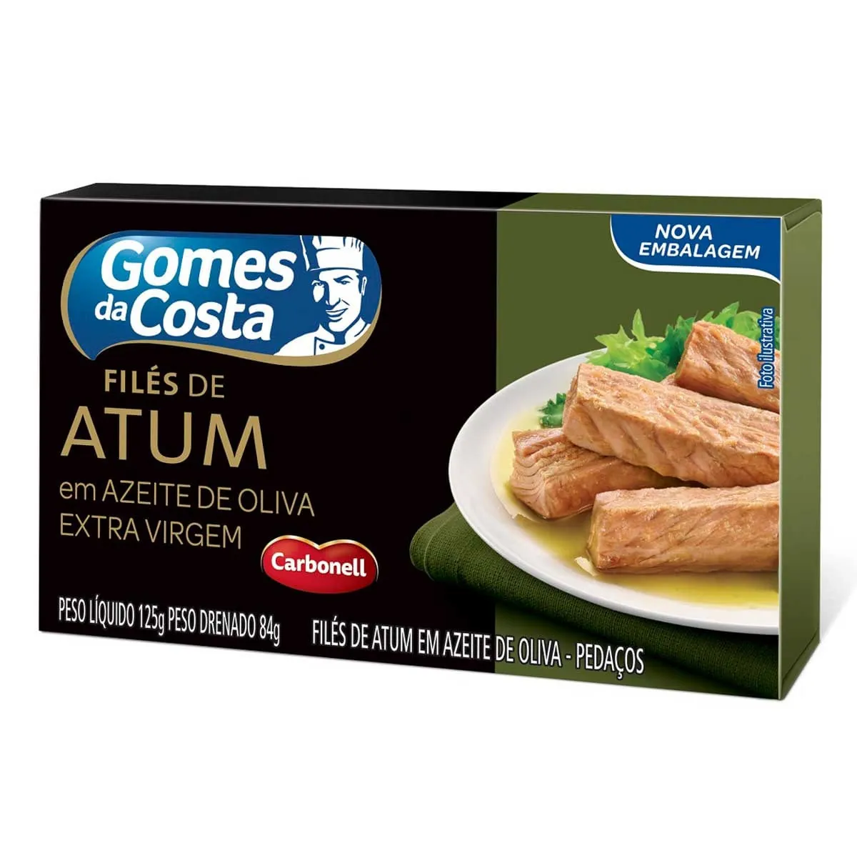 Filé de Atum em Pedaços em Azeite de Oliva Gomes da Costa Caixa 84g