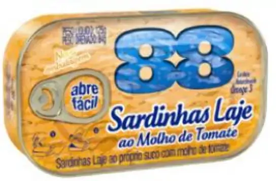 Sardinha Laje Com Molho De Tomate 88 Lata 84g