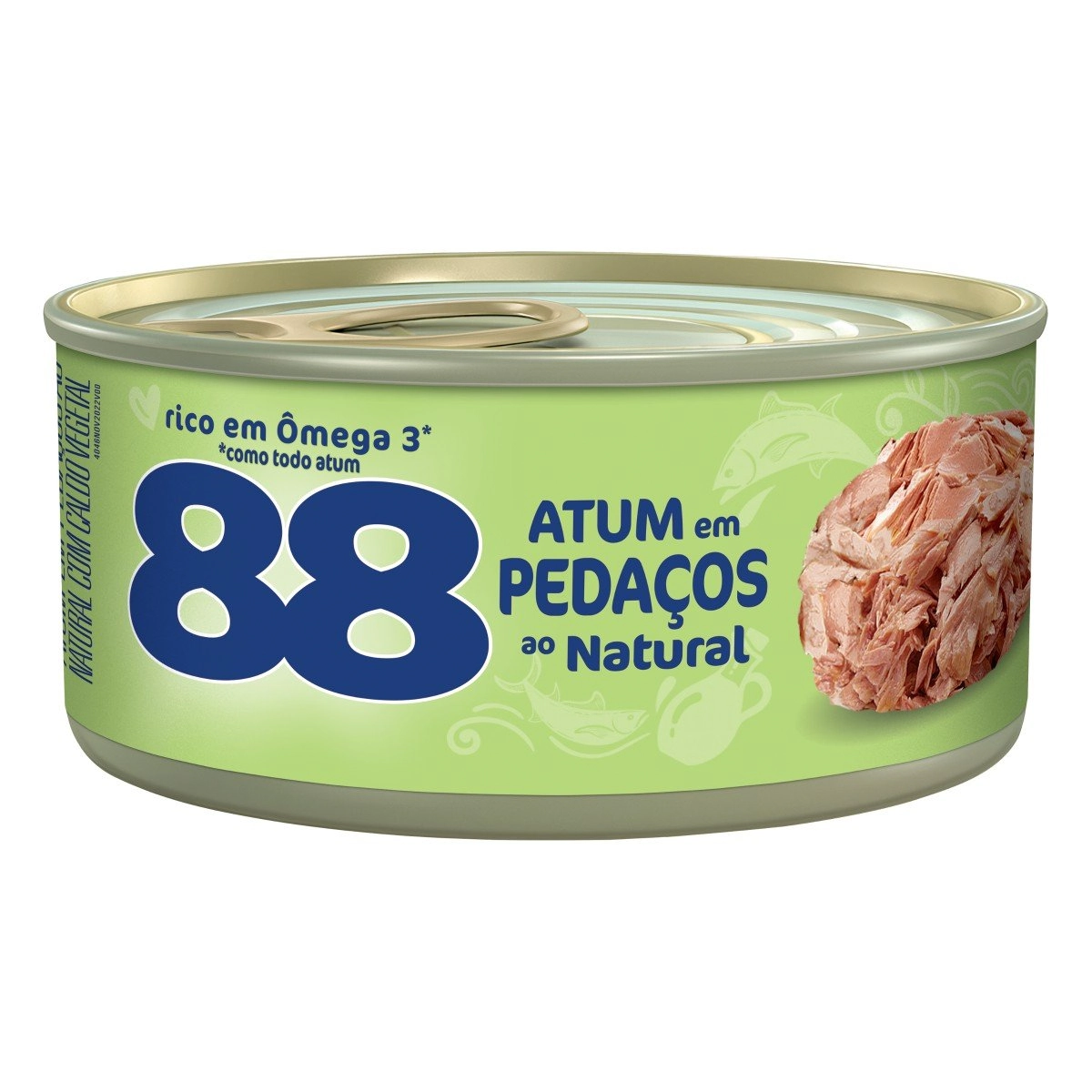 Atum em Pedaços ao Natural com Caldo Vegetal 88 Lata 140g