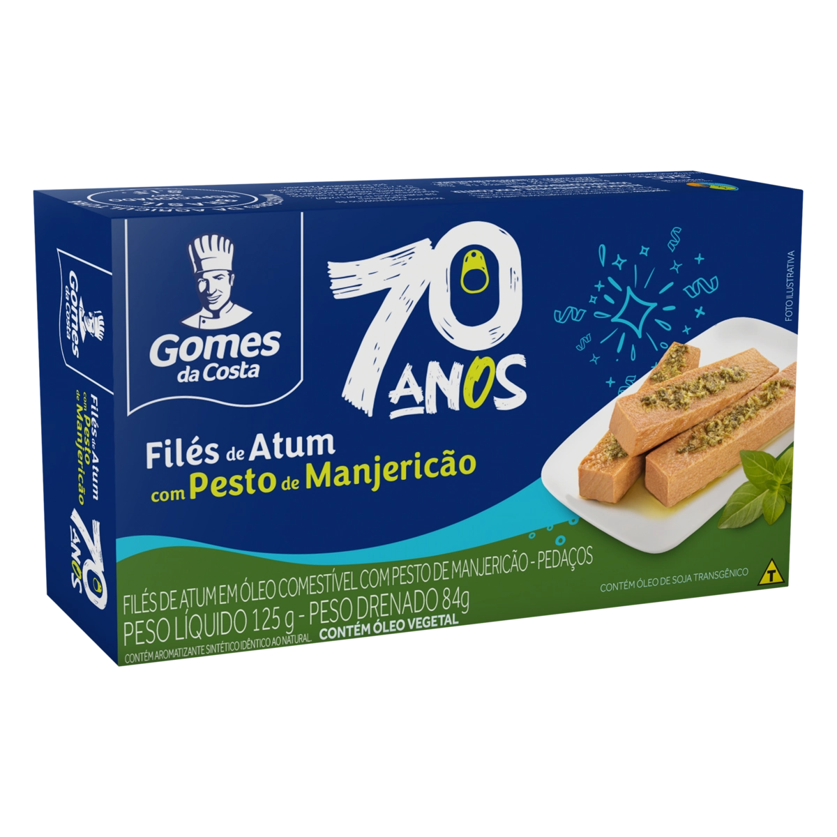Filé De Atum Com Pesto De Manjericão Gomes Da Costa Caixa 84g Edição Especial 70 Anos