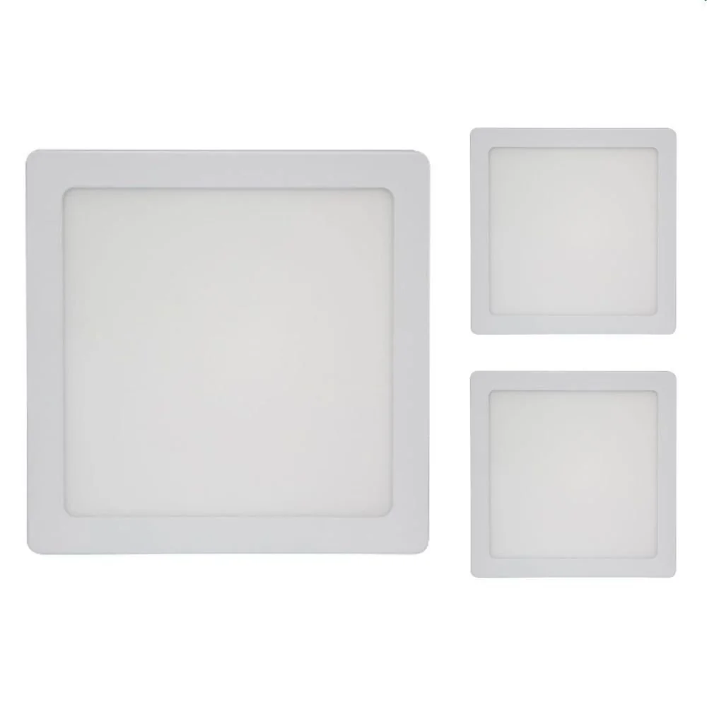 3 Painel De Led Blumenau Quadrado De Sobrepor 32w Bivolt 6500k Luz Branca