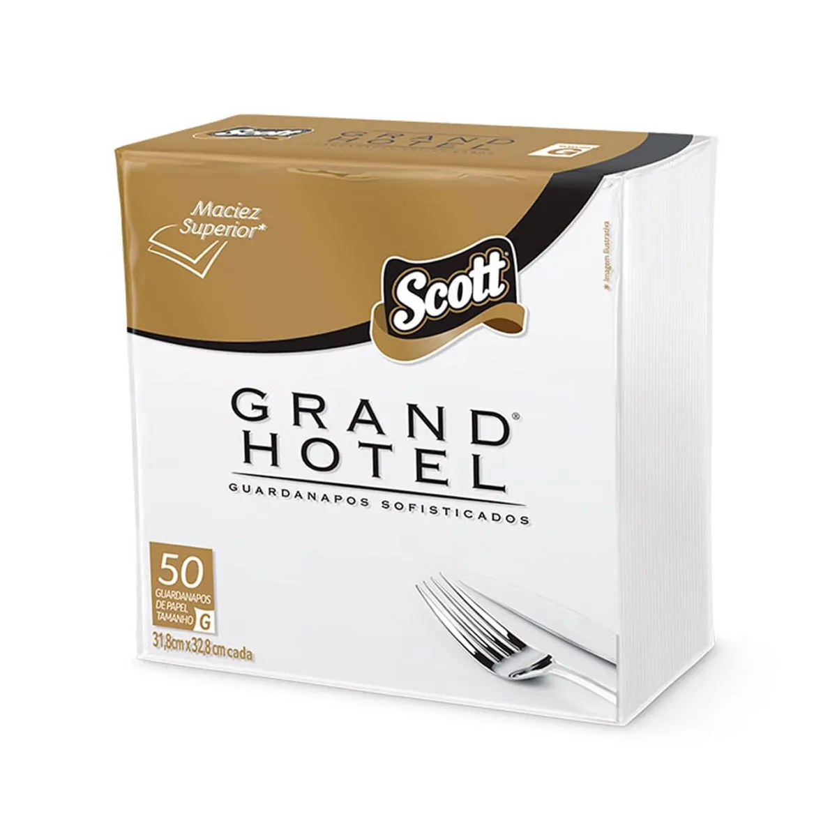 Guardanapo De Papel Folha Tripla Scott Grand Hotel 31,8cm X 32,8cm Pacote 50 Unidades